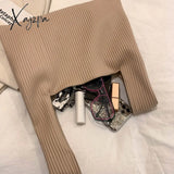 Xajzpa - Luxury Brand Designer Handbags And Purses Casual Small Hobos Tote Bag 2023 Spring Solid Pu