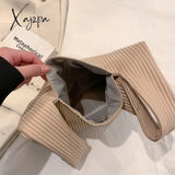Xajzpa - Luxury Brand Designer Handbags And Purses Casual Small Hobos Tote Bag 2023 Spring Solid Pu