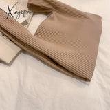 Xajzpa - Luxury Brand Designer Handbags And Purses Casual Small Hobos Tote Bag 2023 Spring Solid Pu