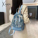 Xajzpa - Luxury Designer 2023 Women Backpack Flower Pattern Female Fashion Shoulder Bags School