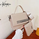 Xajzpa - Luxury Designer Handbag High Quality Leather Black Shoulder Crossbody Bag White Red Khaki