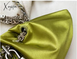 Xajzpa - Luxury Designer Handbag Silk Folds Chain Shoulder Bag Dumpling Shape Crossbody Bags And