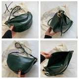 Xajzpa - Luxury Handbags For Women Pu Leather Banana Crossbody Bags 2023 Fashion Brand Designer