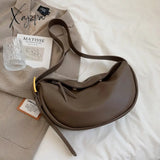 Xajzpa - Luxury Handbags For Women Pu Leather Banana Crossbody Bags 2023 Fashion Brand Designer
