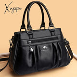 Xajzpa - Luxury Handbags Women Bags Designer 3 Layers Leather Hand Big Capacity Tote Bag For