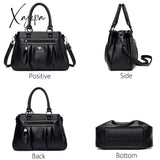 Xajzpa - Luxury Handbags Women Bags Designer 3 Layers Leather Hand Big Capacity Tote Bag For