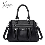 Xajzpa - Luxury Handbags Women Bags Designer 3 Layers Leather Hand Big Capacity Tote Bag For