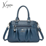 Xajzpa - Luxury Handbags Women Bags Designer 3 Layers Leather Hand Big Capacity Tote Bag For