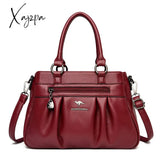 Xajzpa - Luxury Handbags Women Bags Designer 3 Layers Leather Hand Big Capacity Tote Bag For