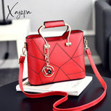 Xajzpa - Luxury Handbags Women Pu Leather Bag Geometry Pattern Pendant Handtassen Sweet Ladies Top