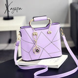 Xajzpa - Luxury Handbags Women Pu Leather Bag Geometry Pattern Pendant Handtassen Sweet Ladies Top