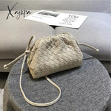 Xajzpa - Luxury Ladies Shoulder Bag High Quality Woven Cloud Designer Messenger Clutch Small Wallet