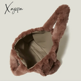 Xajzpa - Luxury Large Tote Women’s Bag Fashion Fuax Fur Lady Shoulder Handbag Soft Plush Warm