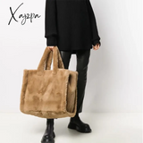 Xajzpa - Luxury Large Tote Women’s Bag Fashion Fuax Fur Lady Shoulder Handbag Soft Plush Warm