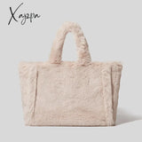 Xajzpa - Luxury Large Tote Women’s Bag Fashion Fuax Fur Lady Shoulder Handbag Soft Plush Warm