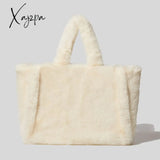 Xajzpa - Luxury Large Tote Women’s Bag Fashion Fuax Fur Lady Shoulder Handbag Soft Plush Warm