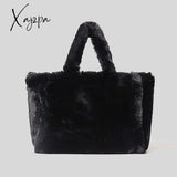 Xajzpa - Luxury Large Tote Women’s Bag Fashion Fuax Fur Lady Shoulder Handbag Soft Plush Warm