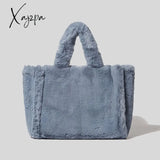 Xajzpa - Luxury Large Tote Women’s Bag Fashion Fuax Fur Lady Shoulder Handbag Soft Plush Warm