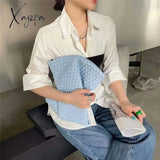 Xajzpa - Luxury Long Tassel Clucth Bags For Women Designer Leather Woven Lady Handbags High Quality