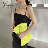 Xajzpa - Luxury Long Tassel Clucth Bags For Women Designer Leather Woven Lady Handbags High Quality