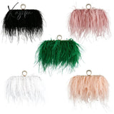 Xajzpa - Luxury Ostrich Feather Evening Bags For Women Chain Shoulder Crossbody Bag Tassel Party