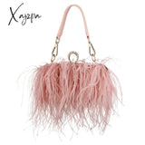 Xajzpa - Luxury Ostrich Feather Evening Bags For Women Chain Shoulder Crossbody Bag Tassel Party