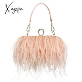 Xajzpa - Luxury Ostrich Feather Evening Bags For Women Chain Shoulder Crossbody Bag Tassel Party