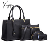 Xajzpa Luxury Women Bags Set Pu Leather Solid Color Classic Ladies Handbag Shoulder Bag Purses And