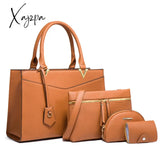 Xajzpa Luxury Women Bags Set Pu Leather Solid Color Classic Ladies Handbag Shoulder Bag Purses And