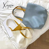 Xajzpa - Luxury Women’s High-End Leather Handbag Shoulder Bag Large A4 University School Work