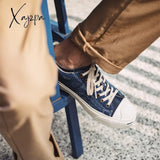 Xajzpa - Maden Canvas Casual Shoes Men Summer New Low Top Washed Denim Breathable Light Walking