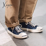 Xajzpa - Maden Canvas Casual Shoes Men Summer New Low Top Washed Denim Breathable Light Walking