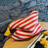 Xajzpa - Makeup Bag Women Cosmetic Case Striped Female Necessary Storage Make Up Cases Toiletry