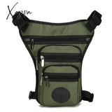 Xajzpa - Male Hip Thigh Fanny Pack Military Camouflage Motorcycle Rider Multi-Pockets Shoulder Bags