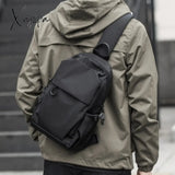 Xajzpa - Male Shoulder Chest Bag for Men Casual Crossbody Bag Men Anti Theft School Summer Outdoor Short Trip Messengers Sling Bag