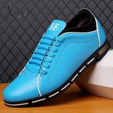 Xajzpa - Man Leather Shoes Spring Male Sneakers Casual Solid Shoe Business Sport Flat Round Toe