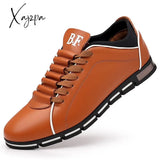 Xajzpa - Man Leather Shoes Spring Male Sneakers Casual Solid Shoe Business Sport Flat Round Toe