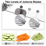 Xajzpa - Mandoline Slicer Stainless Steel Vegetable Julienner Adjustable Safe Blades Grater