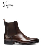 Xajzpa - Men Boots New For Winter High Quality Ankle Fashion Casual Boot Male Vinage Classic Dress