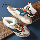 Xajzpa - Men Boots New Winter Slippers Warm Men Shoes Waterproof Non-Slip Plush Sneakers Male Tenis