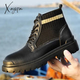 Xajzpa - Men Boots New Winter Slippers Warm Men Shoes Waterproof Non-Slip Plush Sneakers Male Tenis