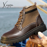 Xajzpa - Men Boots New Winter Slippers Warm Men Shoes Waterproof Non-Slip Plush Sneakers Male Tenis