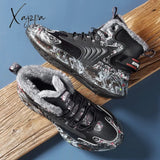 Xajzpa - Men Boots New Winter Slippers Warm Men Shoes Waterproof Non-Slip Plush Sneakers Male Tenis