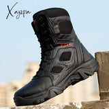 Xajzpa - Men Boots Winter Combat Tactical Ankle Work Safety Shoes Special Force Army Male