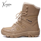 Xajzpa - Men Boots Winter Combat Tactical Ankle Work Safety Shoes Special Force Army Male