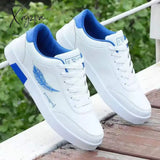 Xajzpa - Men Casual Shoes Lightweight Breathable White Flat Lace-Up Skateboarding Sneakers Business