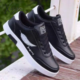 Xajzpa - Men Casual Shoes Lightweight Breathable White Flat Lace-Up Skateboarding Sneakers Business