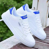 Xajzpa - Men Casual Shoes Lightweight Breathable White Flat Lace-Up Skateboarding Sneakers Business