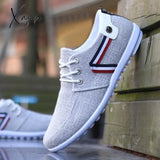 Xajzpa - Men Casual Shoes Mens Canvas Shoes For Fashion Flats Brand Zapatos De Hombre 886 Gray / 6.5