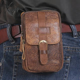 Xajzpa - Men Cowhide Leather Waist Bag Classic Texture Creative Delicate Design Chic Business Solid